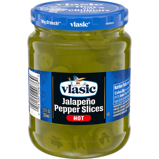 Vlasic Deli Style Hot Jalapeno Pepper Slices Keto Friendly 12 FL OZ