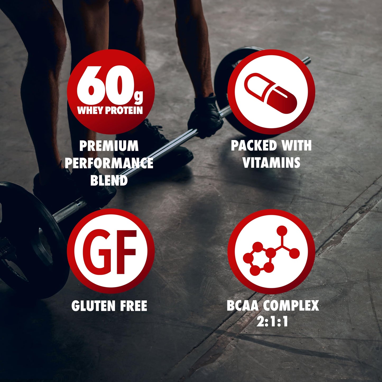 Vitamin Whey Protein Powder, Ice Cream Cake Flavor, 60g Whey Protein, 26 Vitamins & Minerals, BCAA Complex, Gluten-Free