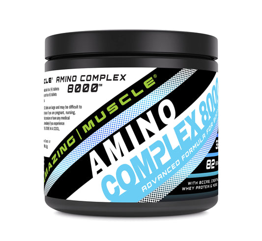 Amazing Muscle Amino Complex Supplement | 8000 Mg Per Serving | 325 Tablets | Formula with Taurine, Creatine, L-Glutamine, Whey Protein, & BCAA's