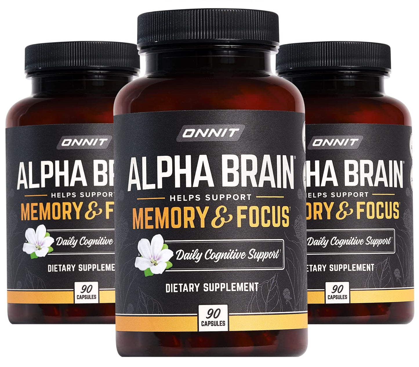 ONNIT Alpha Brain (270ct) - Premium Nootropic Brain Supplement - Focus, Concentration & Memory - Alpha GPC, L Theanine & Bacopa Monnieri