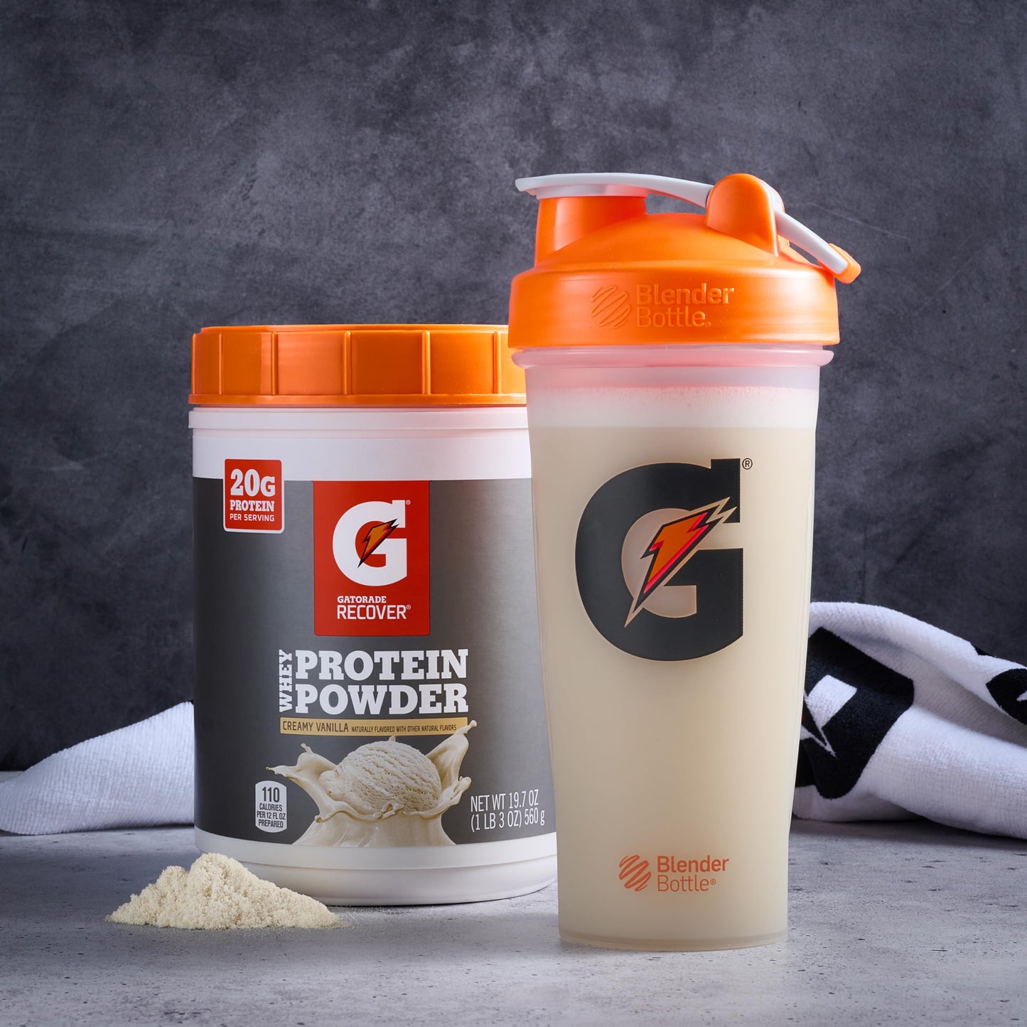 Gatorade Whey Protein Powder, 20 Servings Per Canister, 20 g of Protein Per Serving, Vanilla, 19.7 Oz