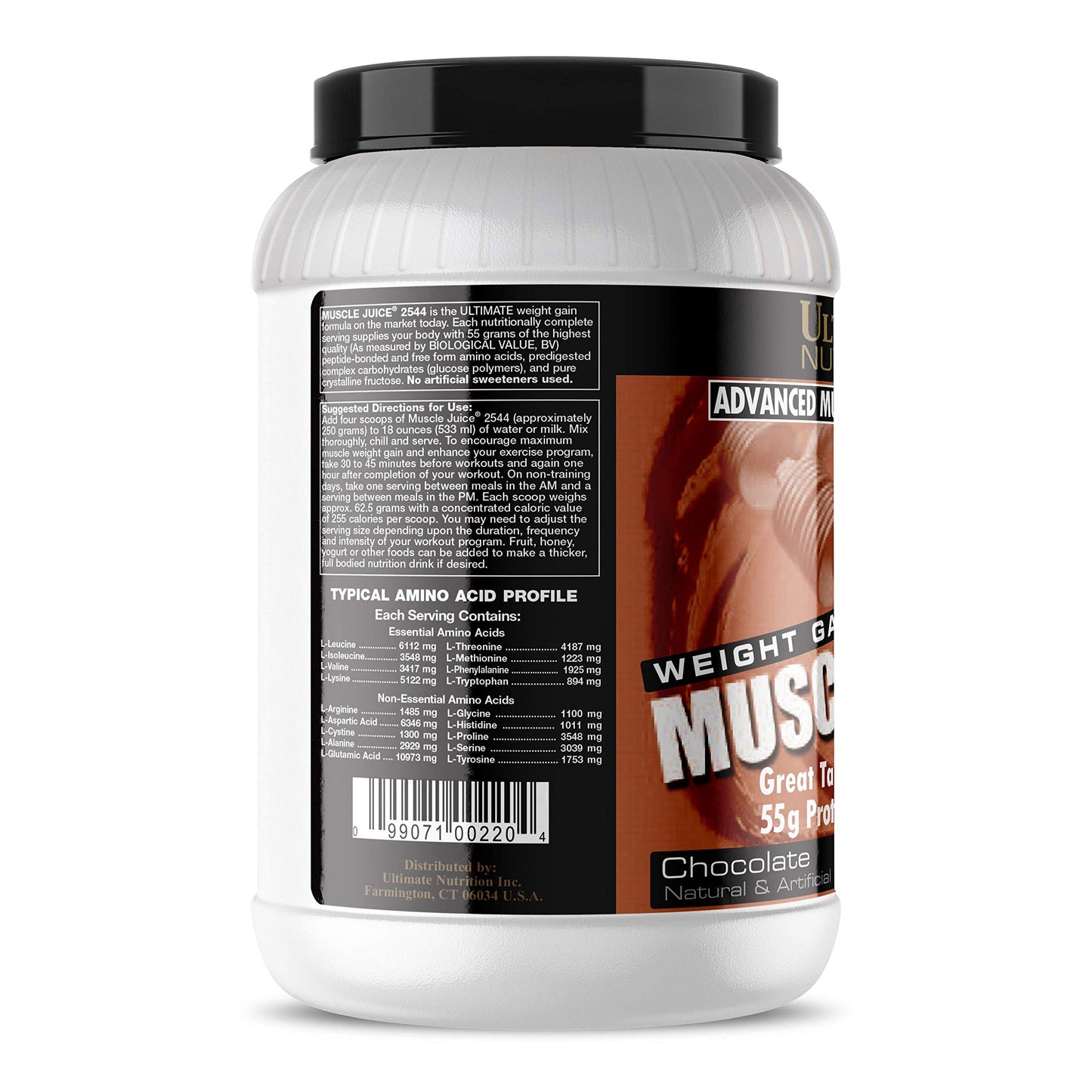 Ultimate Nutrition Muscle Juice 2544 Whey Protein Isolate- Muscle Builder-High Calorie-Weight Gain Drink Mix- 55 Grams of Protein Per Serving, Chocolate, 4.96 Pounds