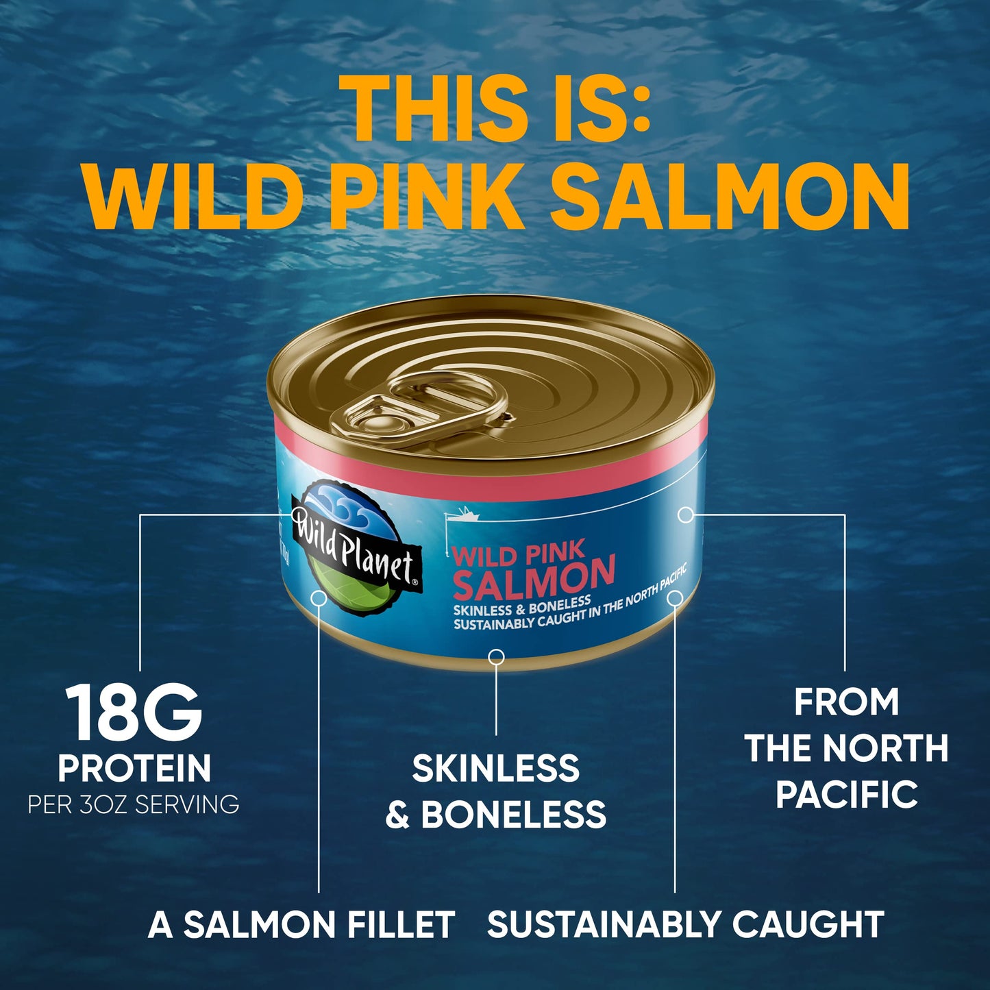 Wild Planet Wild Pink Salmon Canned Salmon Sustainably WildCaught NonGMO Kosher 6 Ounce Pack of 12