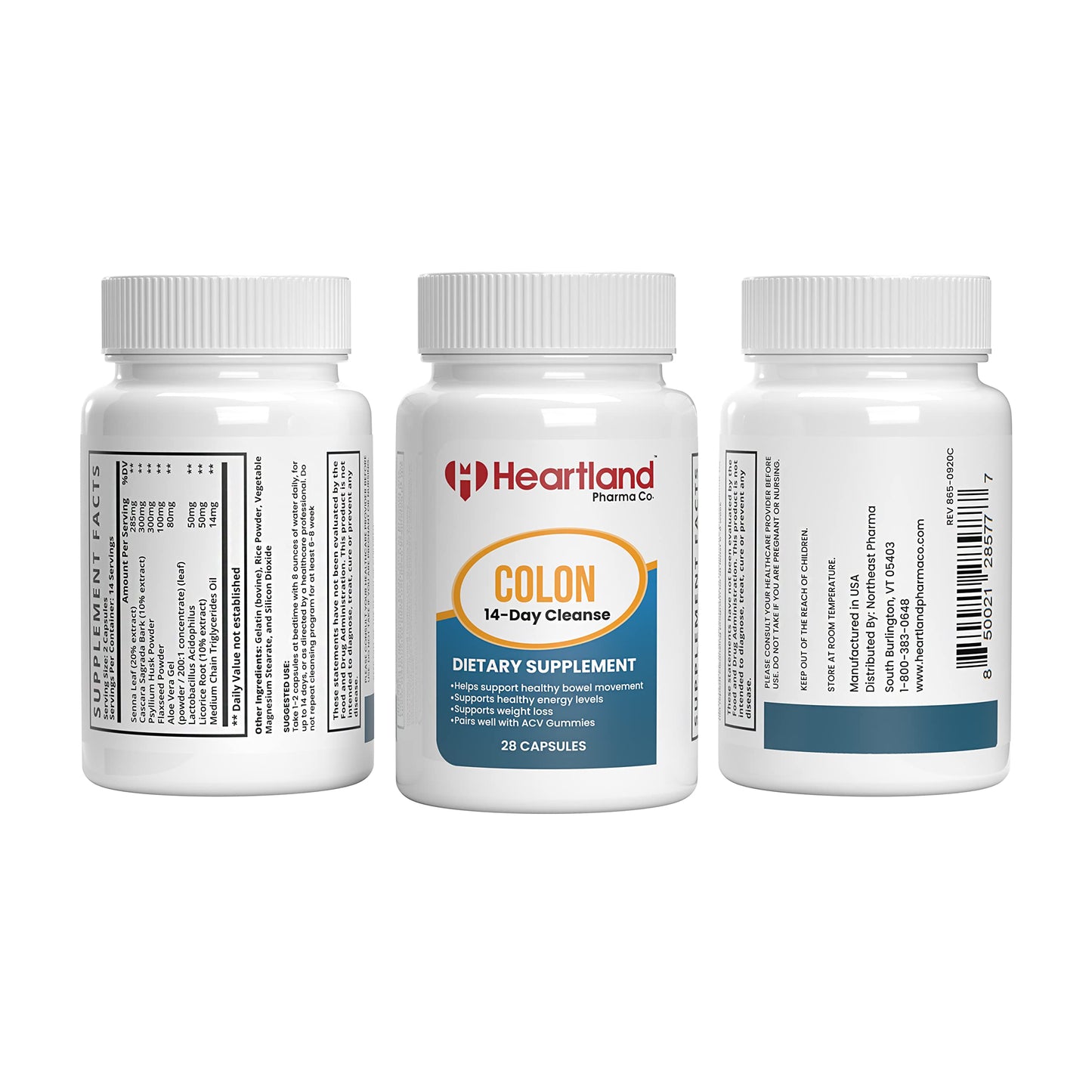 Colon Cleanse Capsules | 14-Day Detox | Gut Health Support for Men and Women | Advanced Formula with Cascara Sagrada, Senna & Psyllium Husk | USA Made | 28 Tablets