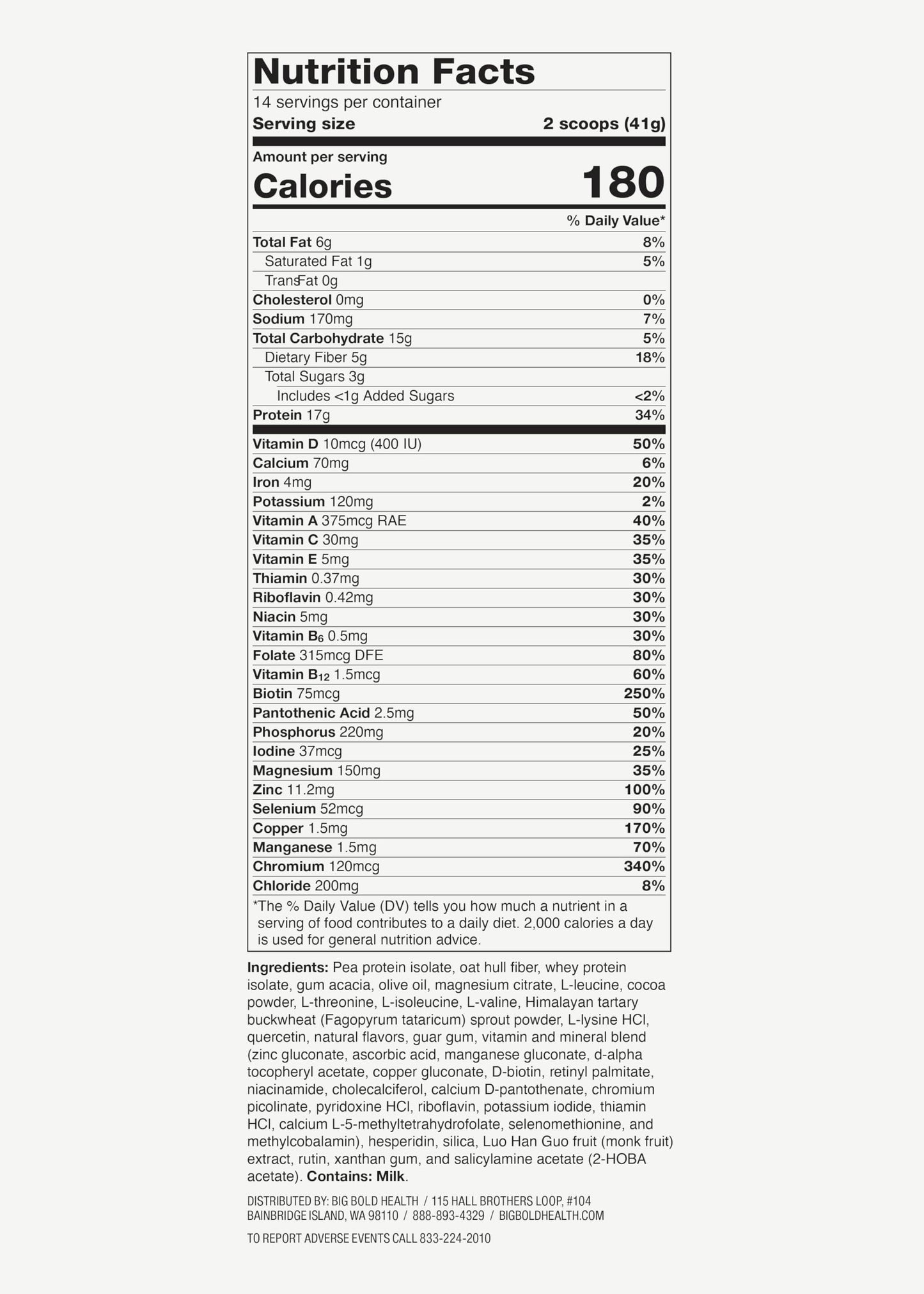BIG BOLD HEALTH HTB Rejuvenate Superfood Advanced Protein Shake Mix- Superfood Protein Powder, Plant-Based Protein Shake for Immune Rejuvenation, Vanilla Flavor