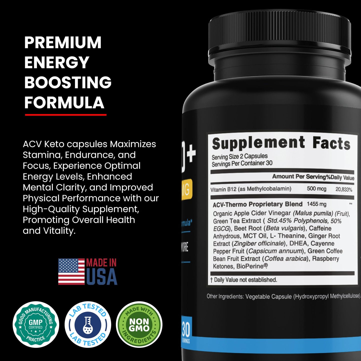 ACV Keto Supplements, Mothers Apple Cider Vinegar (1455 Mg) Pills for Metabolism and Appetite Support, THERMO ACV Keto Pills for Weight Loss and Belly Fat, Adult Slimming Capsules for Women Men
