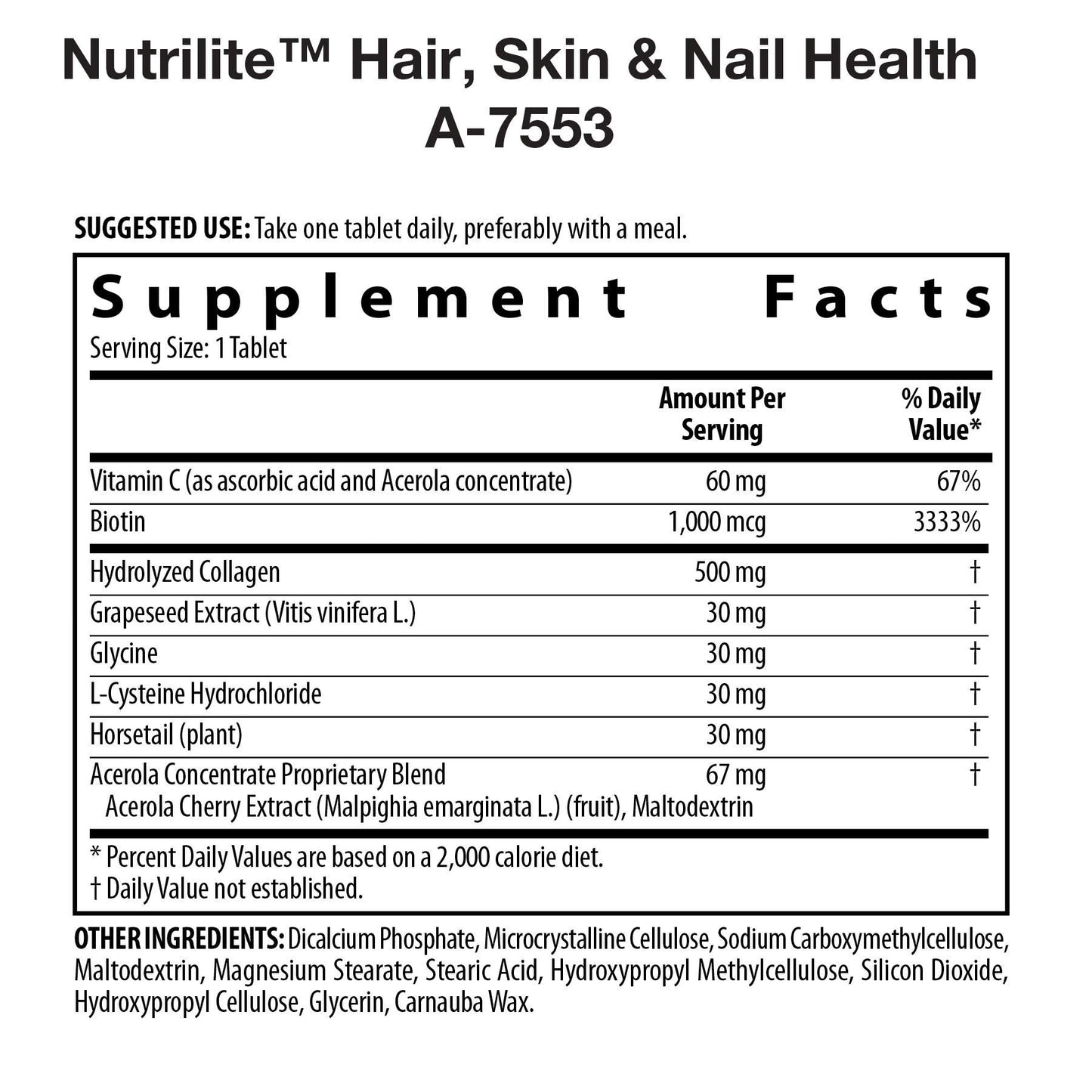 NUTRILITE� Complex for Hair, Skin & Nails (60 Tablets)