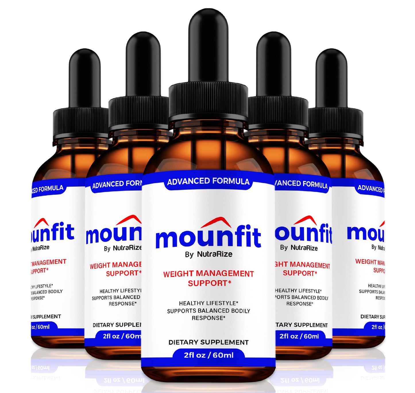 NutraRize (5 Pack) Mounfit Drops, Official Moun Fit Liquid Droppers, All-Natural Liquid Formula to Support Healthy Lifestyle and Lasting Energy, Premium Mounfit Support Gotas Review (150 Servings)