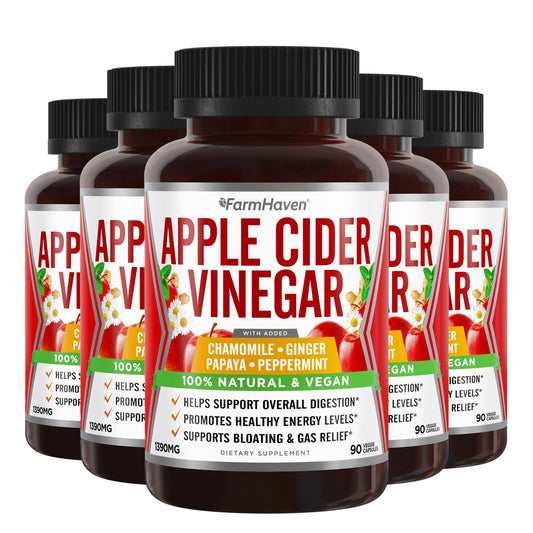 Apple Cider Vinegar Capsules with Ginger, Papaya & Chamomile | 1390mg | Supports Digestion, Immunity | Like with Mother | Non-GMO & 100% Natural | 450 Capsules