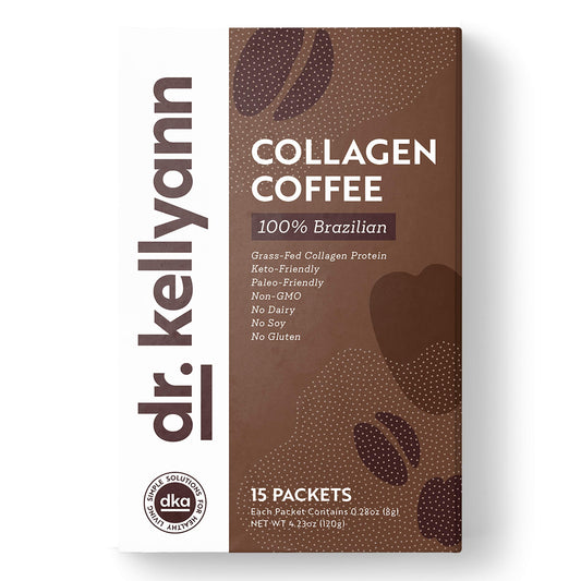 Dr Kellyann GrassFed Collagen Instant Coffee 15 Packets  Keto  Paleo Friendly  Sugar free Dairy free Grain Free  Brazilian Slimming Collagen CoffeetoGo