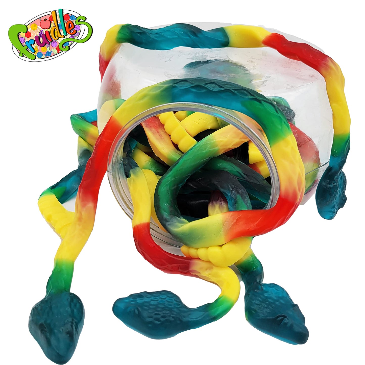 Fruidles Giant Gummy Rattle Snake Candy Assorted Fruit Flavors Allergy Friendly NonGMO No Artificial Sweeteners HalfPound