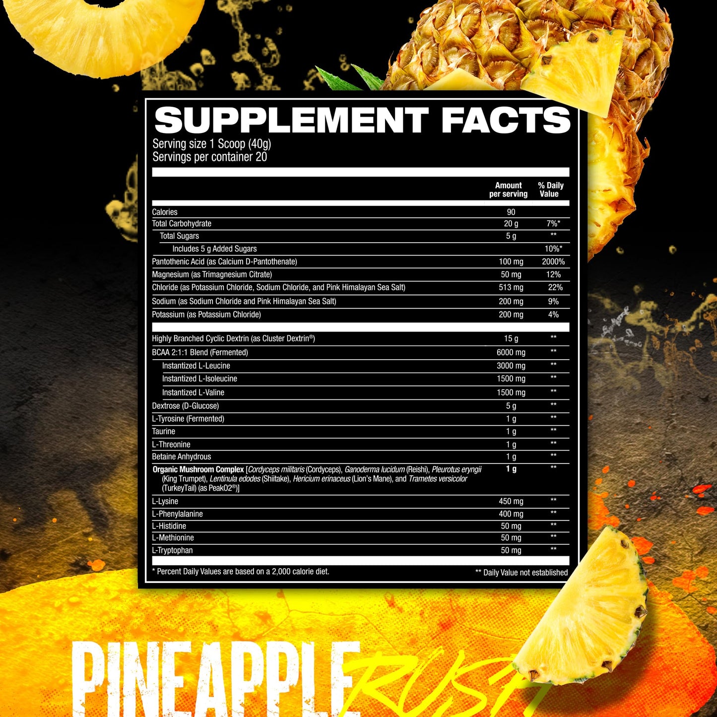 HOSSTILE Intra[R3] Intra Workout Powder, Intra Workout Carb, EAA & BCAA Drink, Enhance Energy & Endurance, Improve Muscle Recovery, Build Lean Muscle, Pineapple Rush, 20 Servings
