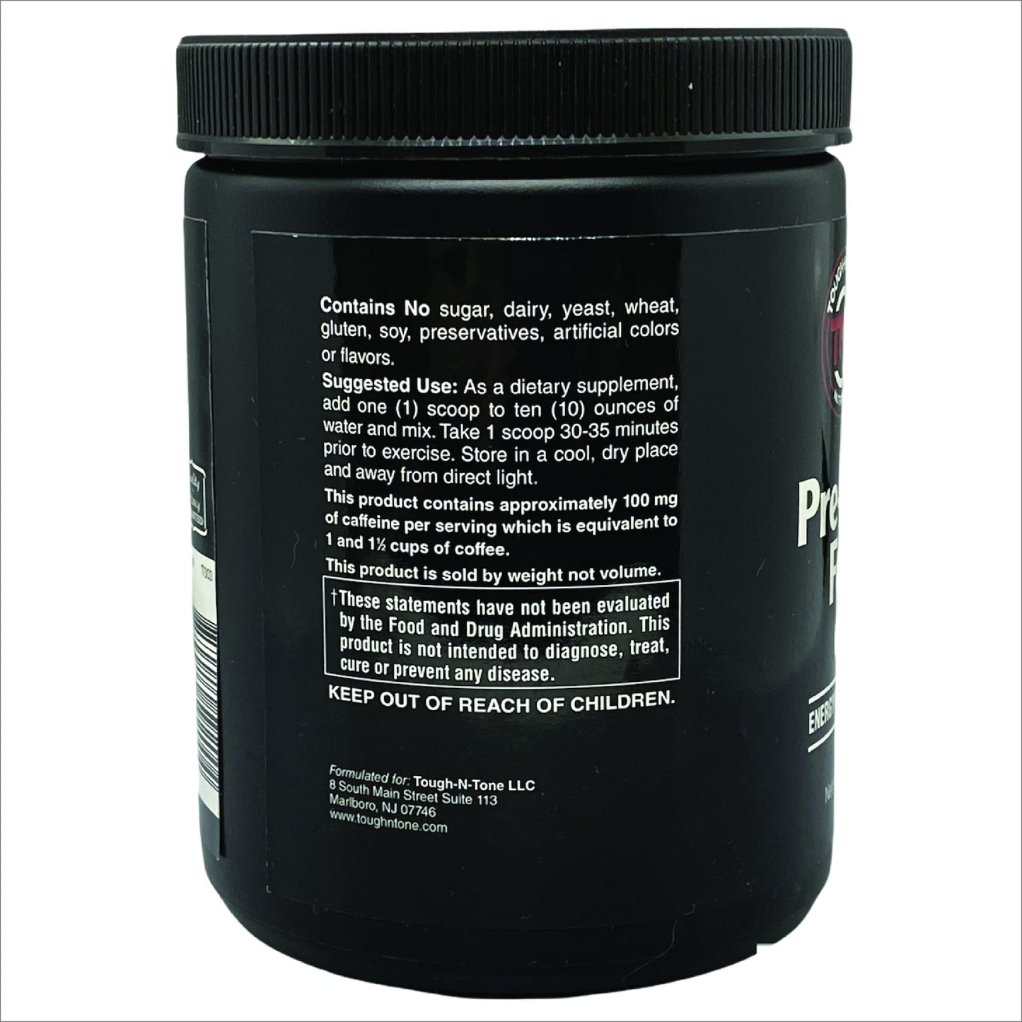 TOUGH-N-TONE Pre-Workout Formula Fast-Acting Powder Formula with beta-Alanine, creatine, arginine, Kreb Cycle intermediates, Guarana, Alpha-lipoic Acid, and citrulline
