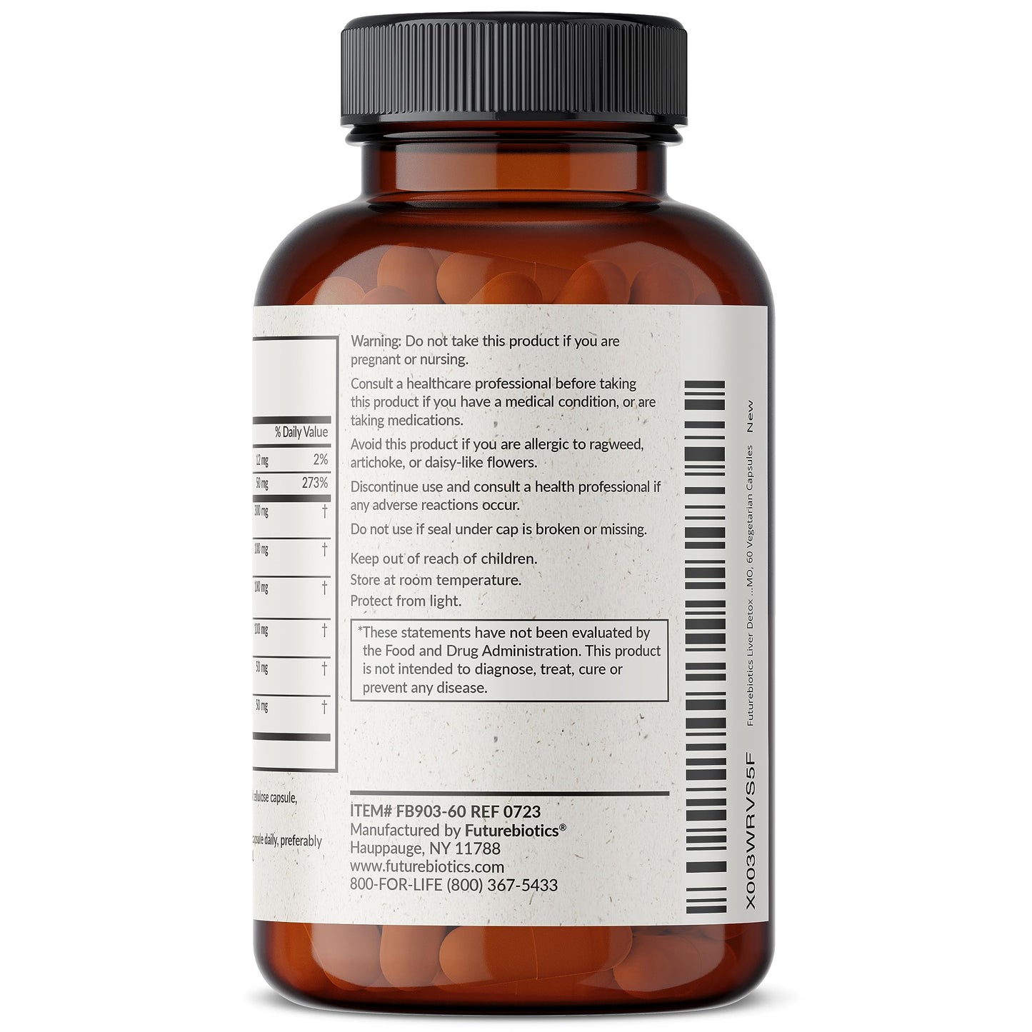 Futurebiotics Liver Detox Advanced Detox & Cleanse Formula Supports Healthy Liver Function with Milk Thistle, Dandelion Root, Turmeric Artichoke Leaf, & More, Non-GMO, 60 Vegetarian Capsules