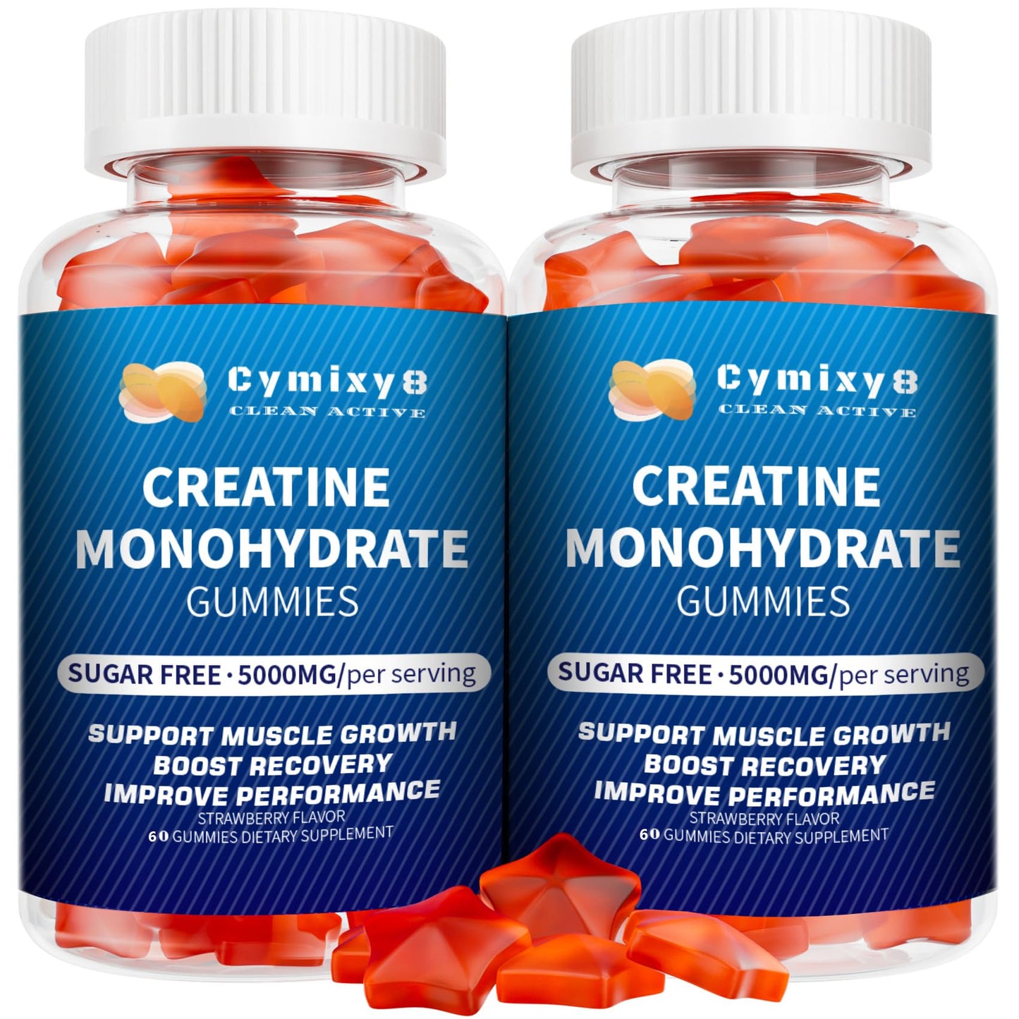 Cymixy8 Creatine Monohydrate Gummies for Men & Women 120Count