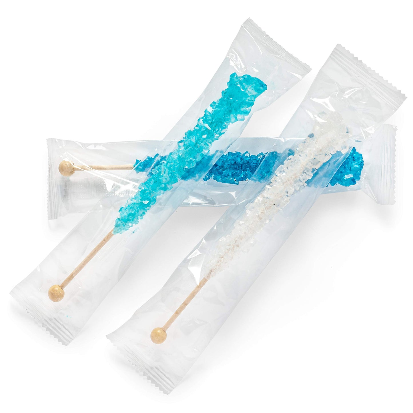Frozen Ice Rock Candy Sticks  18 Individually Wrapped Rock Candy on a Stick 3 Wands