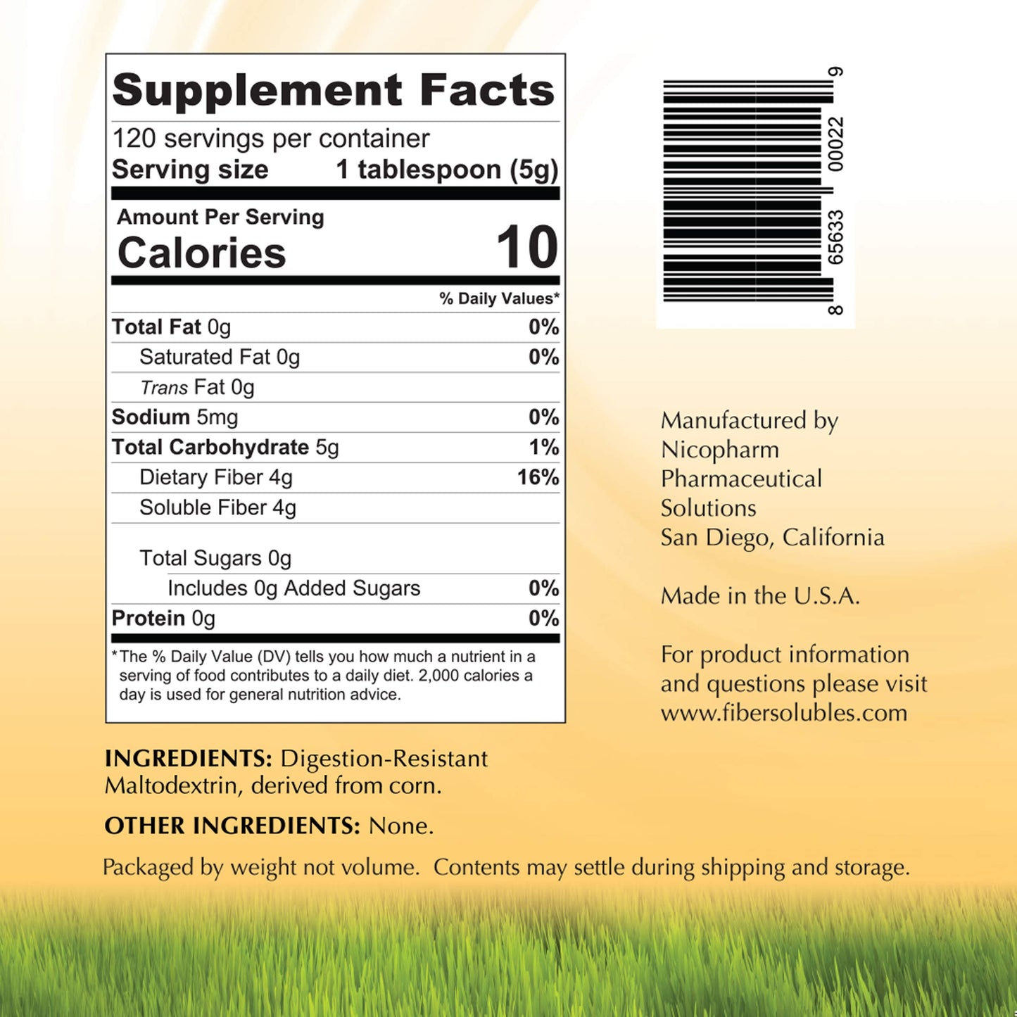 Fibersolubles Fastest Dissoving Soluble Fiber
