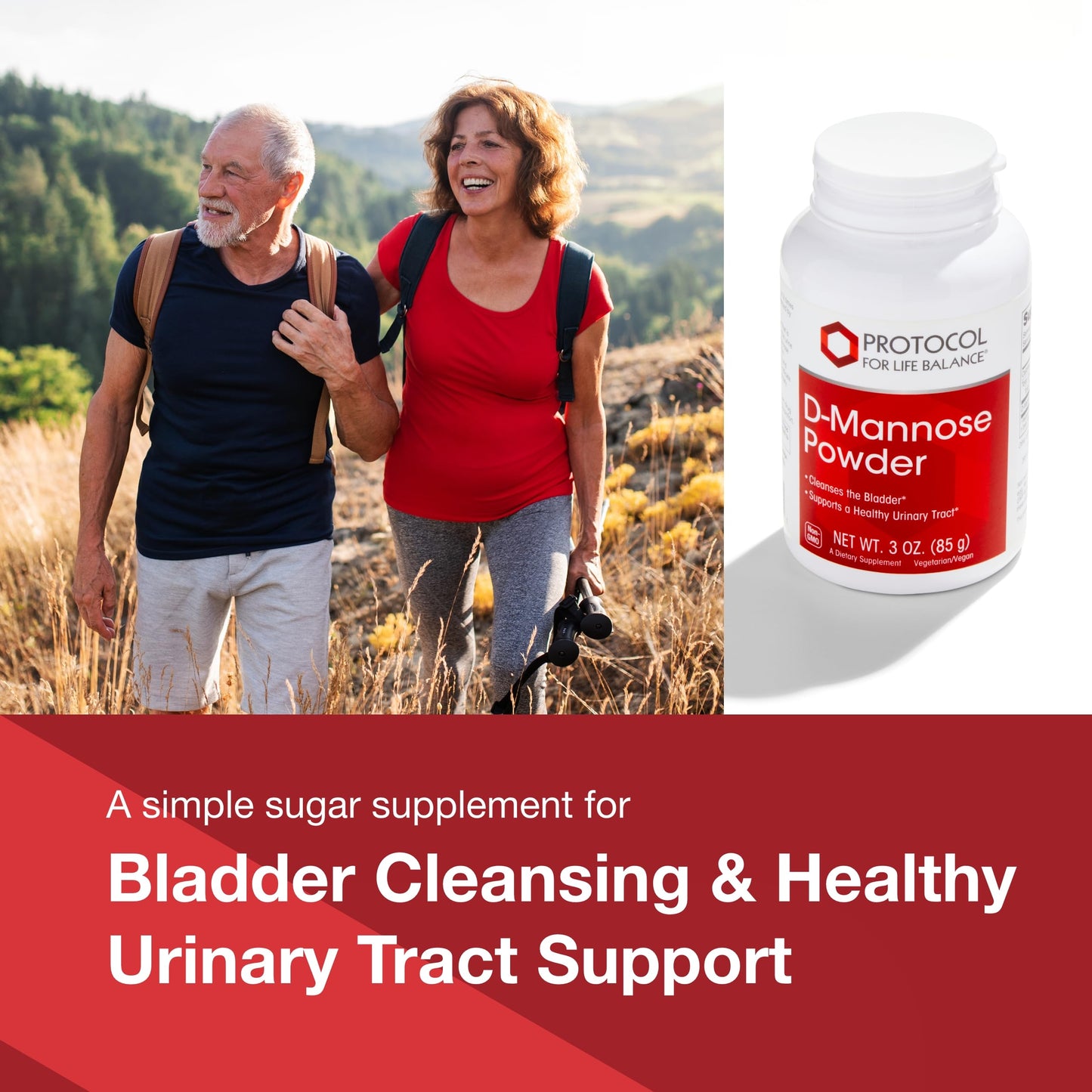 PROTOCOL FOR LIFE BALANCE D-Mannose Powder - 2g per Serving - Bladder Cleanse - Support Health Urinary Tract - for Men & Women - Kosher & Non-GMO - 3 oz