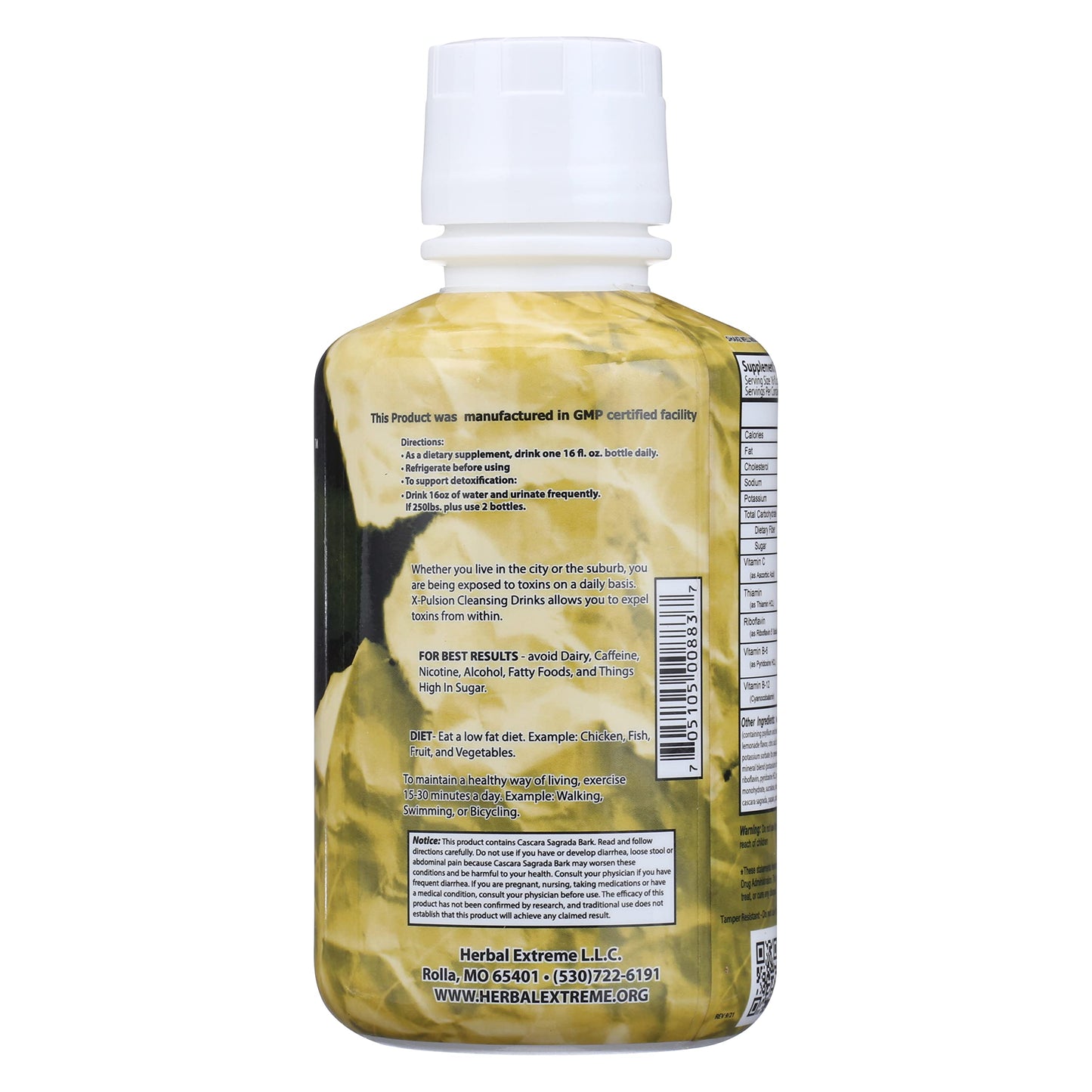 X-Pulsion by Herbal Extreme 16oz Instant Cleansing Detox Drink Twisted Lemonade