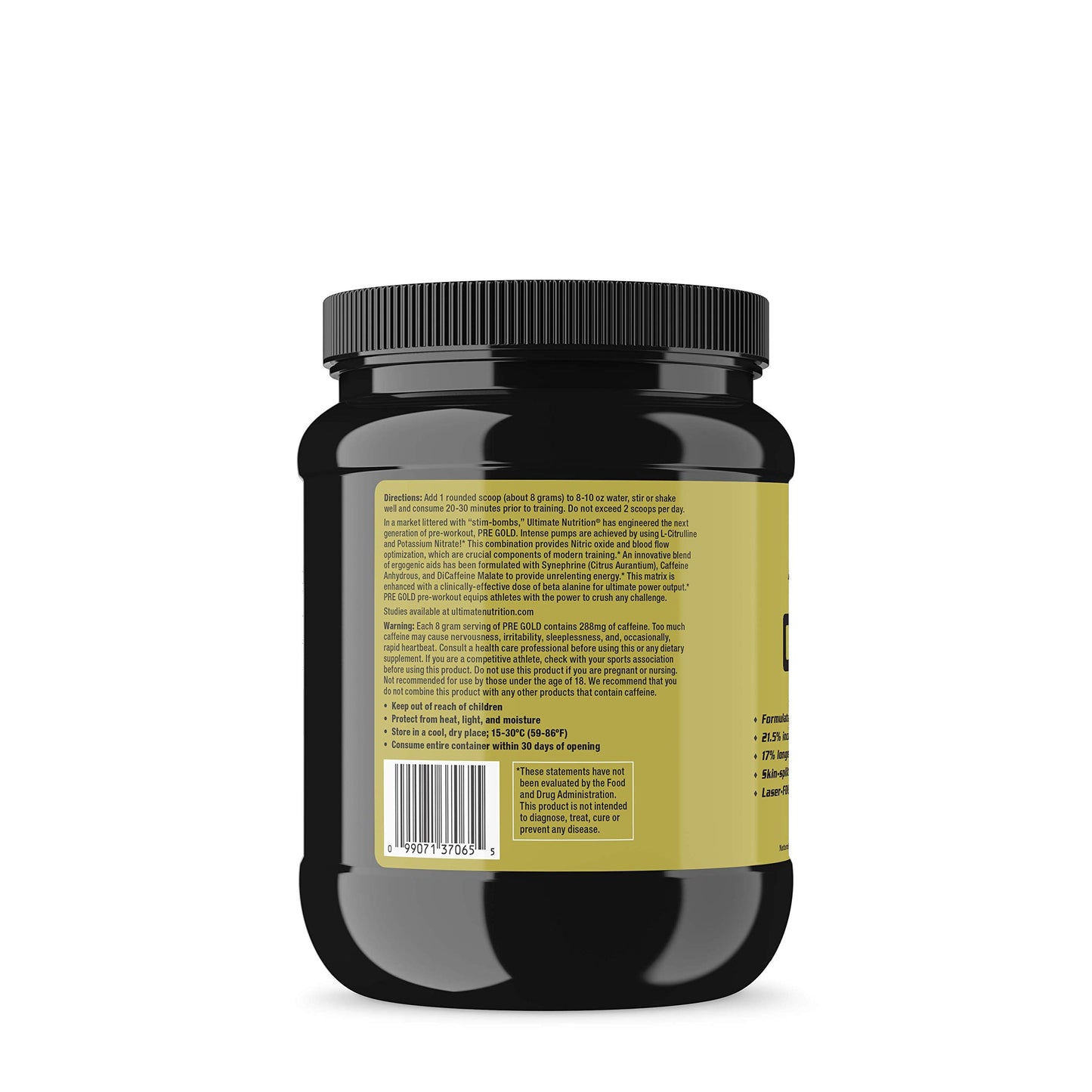 Ultimate Nutrition PRE Gold Preworkout Powder with Beta Alanine, Taurine, Citrulline, Vitamin C and Vitamin B6 - Pre Workout Energy Drink Supplement, 30 Servings, Blue Raspberry