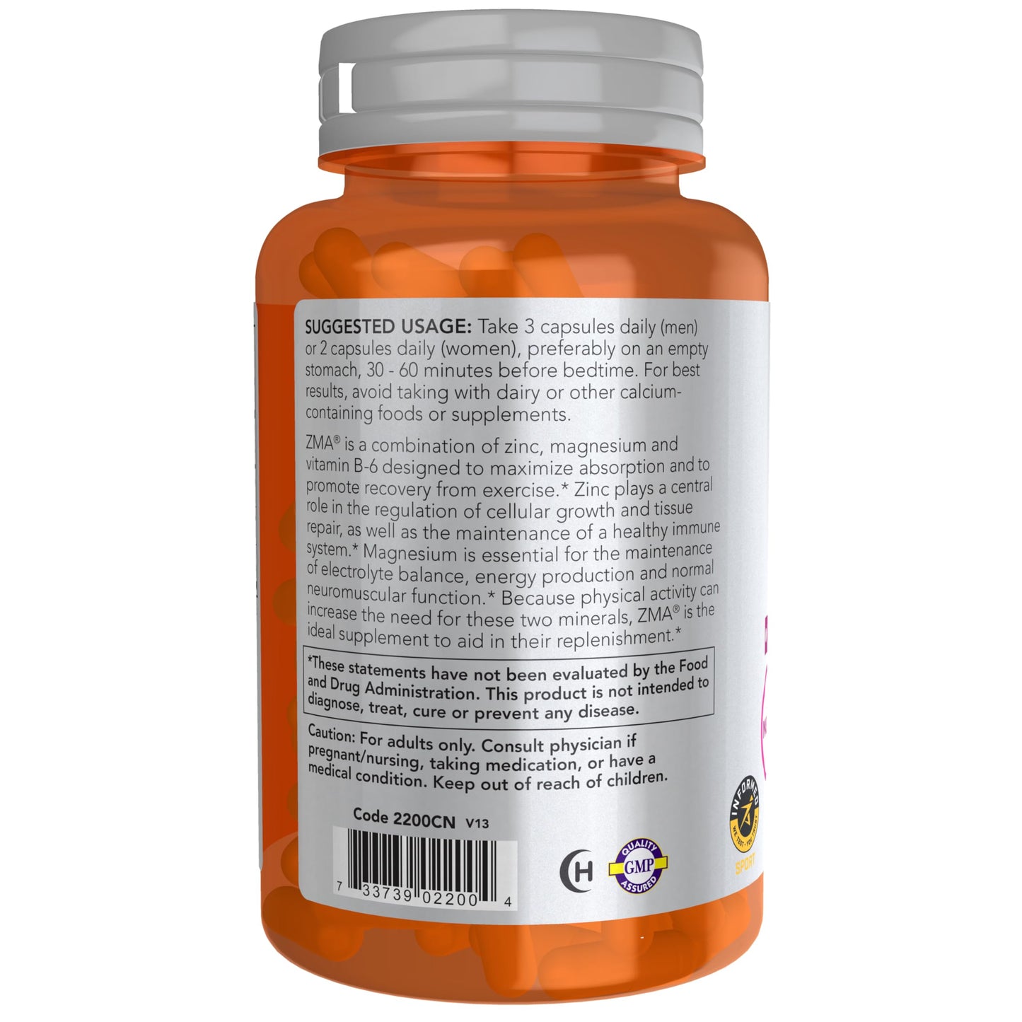 NOW Foods Sports Nutrition, ZMA (Zinc, Magnesium and Vitamin B-6), Enhanced Absorption, Sports Recovery*, 90 Capsules