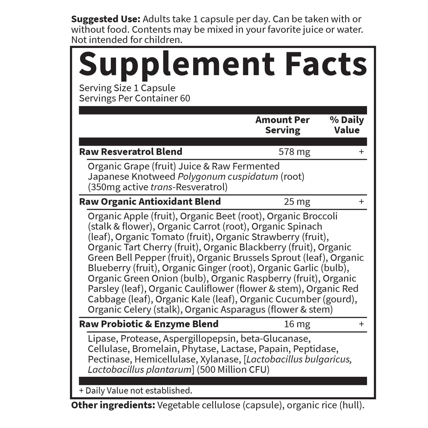 Garden Of Life Heart Resveratrol Supplement - Raw Whole Food Antioxidant Formula for Heart Health, 60 Capsules