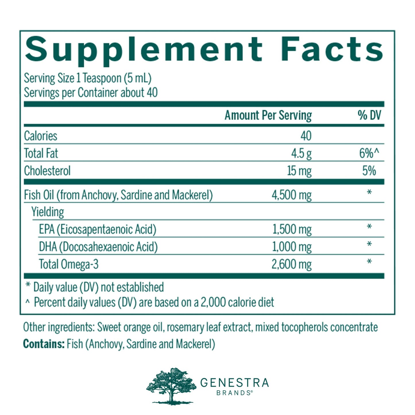 Genestra Brands Super EFA Forte Liquid | Fish Oil Formula to Support Cognitive, Cardiovascular, and Joint Health | Natural Orange Flavor | 6.8 fl. oz.