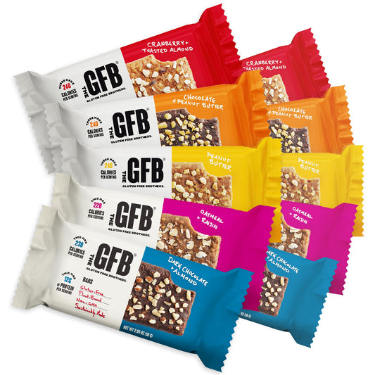The GFB Variety Pack Protein Bars - Gluten Free, Plant Based, Non GMO, Sustainably Made - Ridiculously Tasty, Healthy, Vegan, Nutrition Snack Protein Bars, 2.05 oz (10 Count)