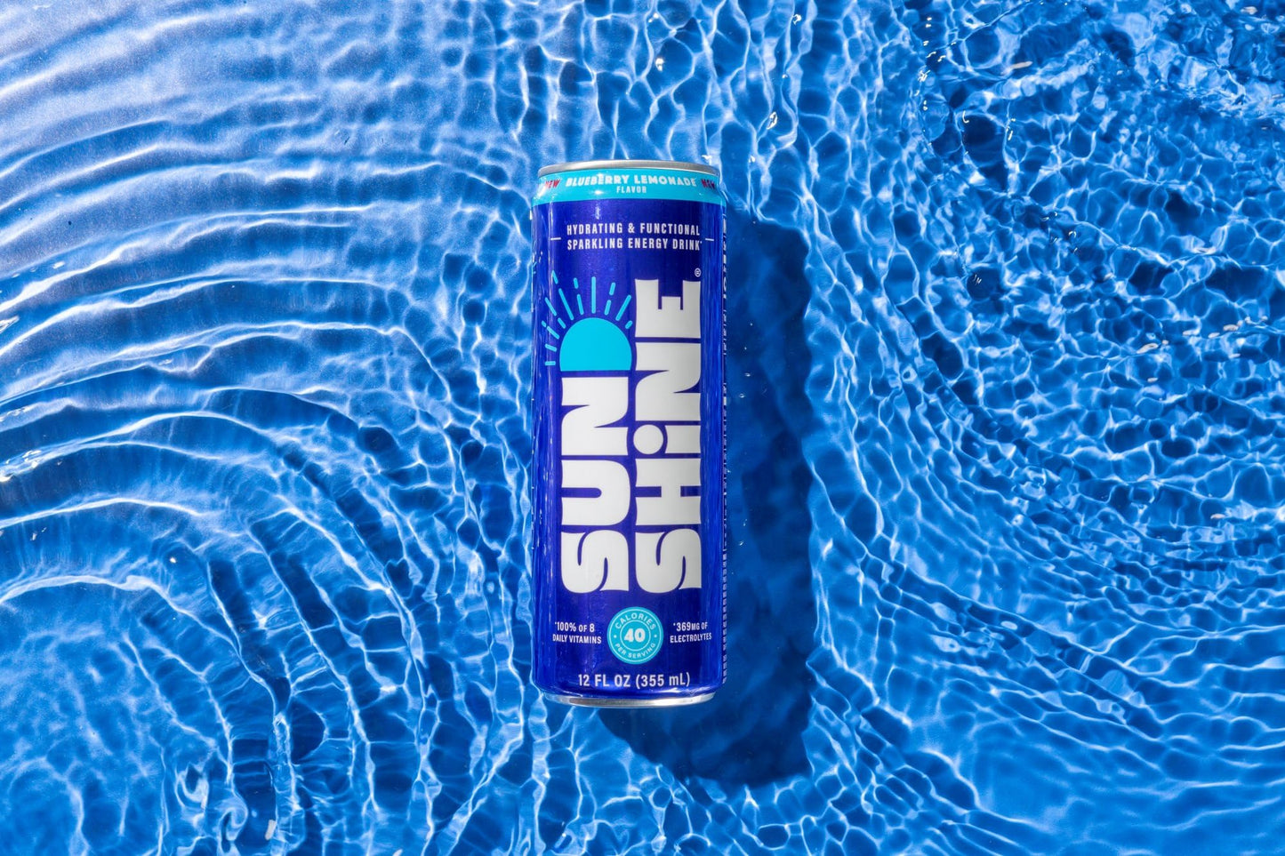 Sunshine Beverages Sparkling Energy Drink Blueberry Lemonade Caffeine Vitamin Water Coffee Alternative Healthy Energy Drinks Clean Energy Drink Bubbly Low Calorie Healthy Drinks 12 oz Pack of 12