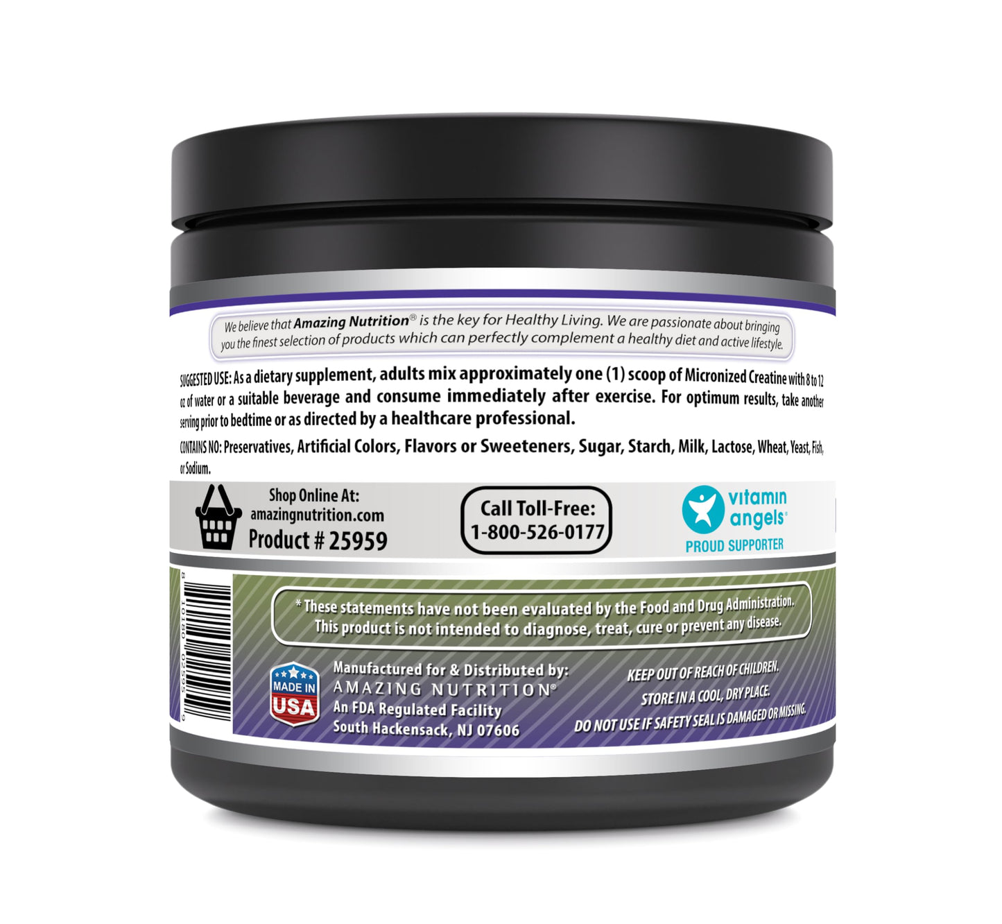 Amazing Formulas Micronized Creatine Monohydrate Supplement | 5000 Mg | Non-GMO | Gluten Free | Made in USA (1 Lb, Unflavored)