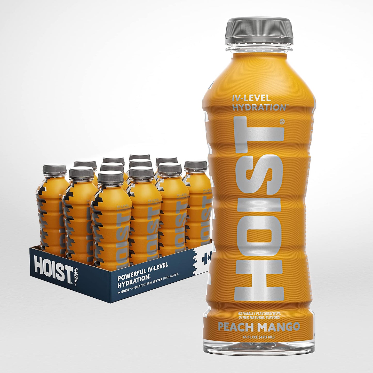HOIST Premium Military Hydration Electrolyte Drink Powerful IVLevel Hydration Clinically Proven Performance Drink Peach Mango 16 Fl Oz Pack of 12