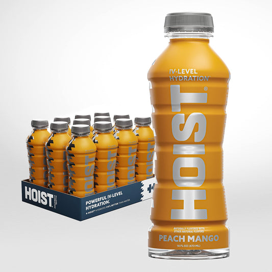 HOIST Premium Military Hydration Electrolyte Drink Powerful IVLevel Hydration Clinically Proven Performance Drink Peach Mango 16 Fl Oz Pack of 12