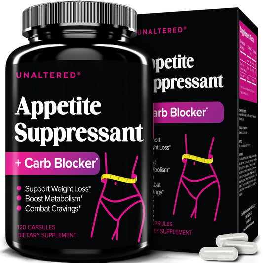 UNALTERED Appetite Suppressant for Women - Helps Manage Cravings, Promotes Fullness, & Supports Weight Loss - Natural Dietary Supplement with Chromium Picolinate & Glucomannan - 120 Vegan Capsules