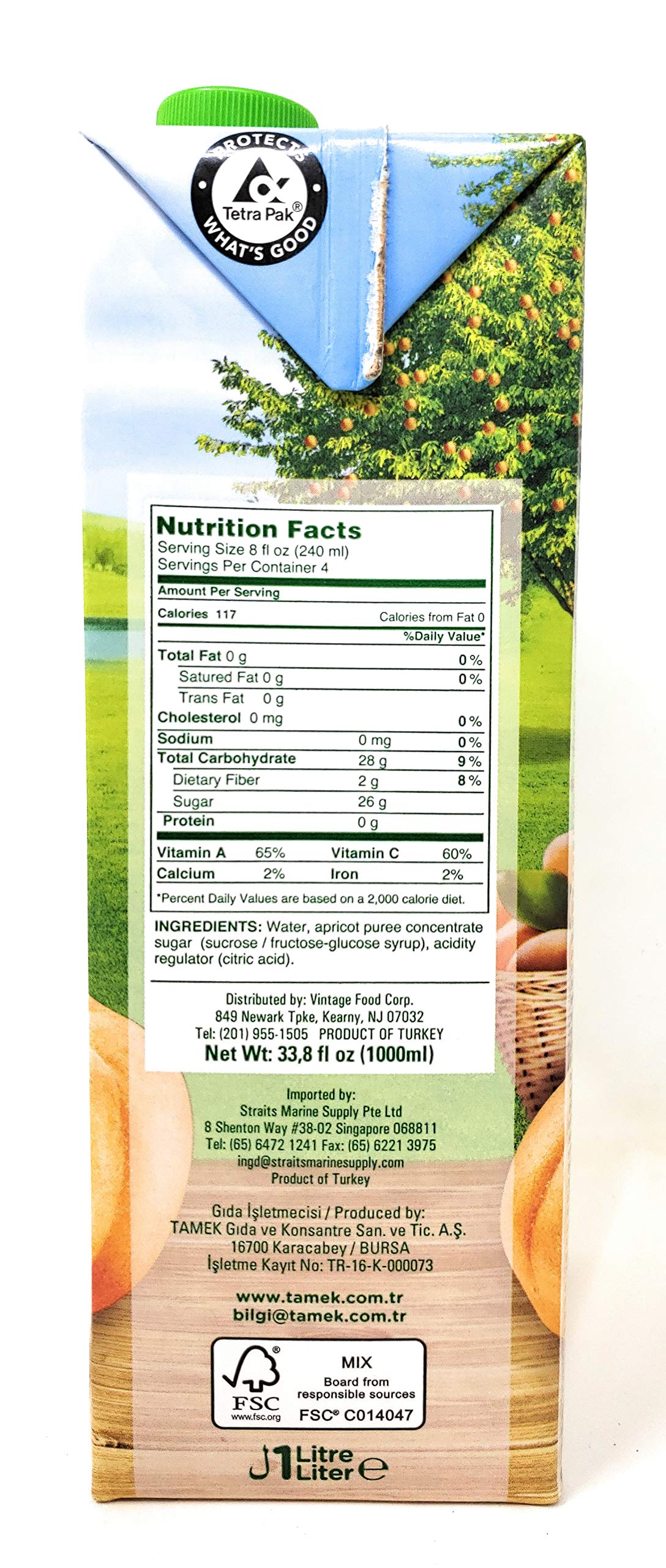 Tamek Apricot Nectar Juice 2 Pack Total of 676floz