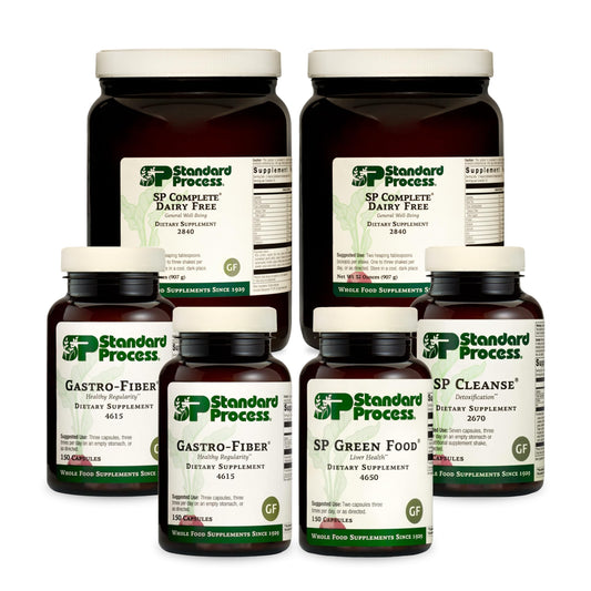 Standard Process Purification Kit with SP Complete Dairy Free and Gastro-Fiber - Detox and Liver Support with Milk Thistle, Rice Protein, Fiber, Choline, and Calcium