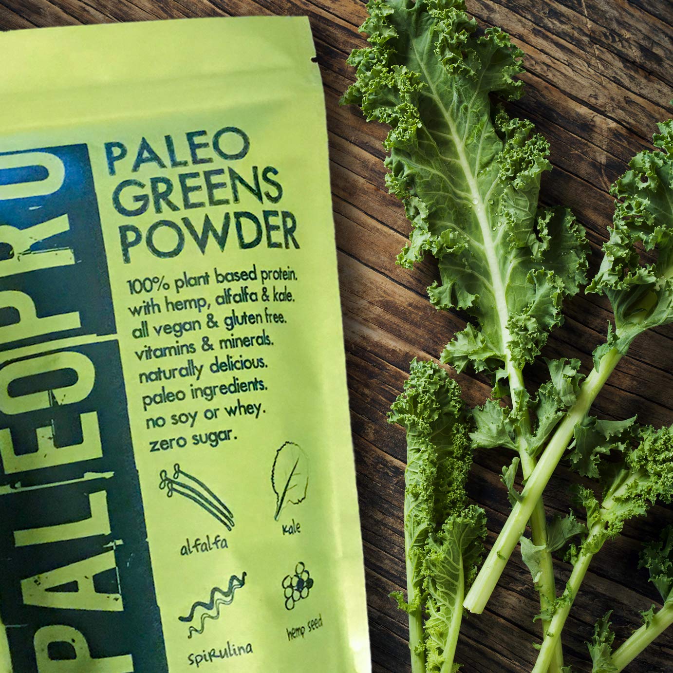 PaleoPro Paleo Greens Powder, Plant-Based Vegan Protein Powder, Vitamin B12, Keto Ingredients, Gluten-Free, Good Source of Fiber, Calcium, Magnesium, Vitamins A & C, Vitamin K & Iron, No Sugar, 9.4oz