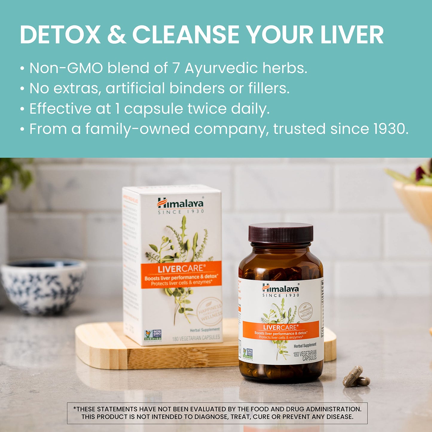 Himalaya LiverCare Herbal Supplement, Liver Cleanse Formula, Liver Support, Bile Production, Eliminates Waste, Cleansing, Vegan, Non-GMO, Herbal Blend Formula, 375 mg, 90 Capsules, 45 Day Supply