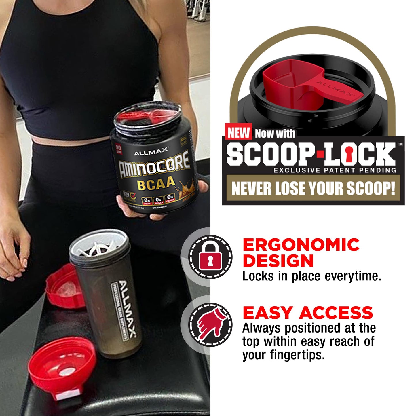 ALLMAX Nutrition AMINOCORE BCAA - 8G BCAAs - 100% Pure Branch Chained Amino Acids - Gluten Free - Pink Lemonade - 315 Gram