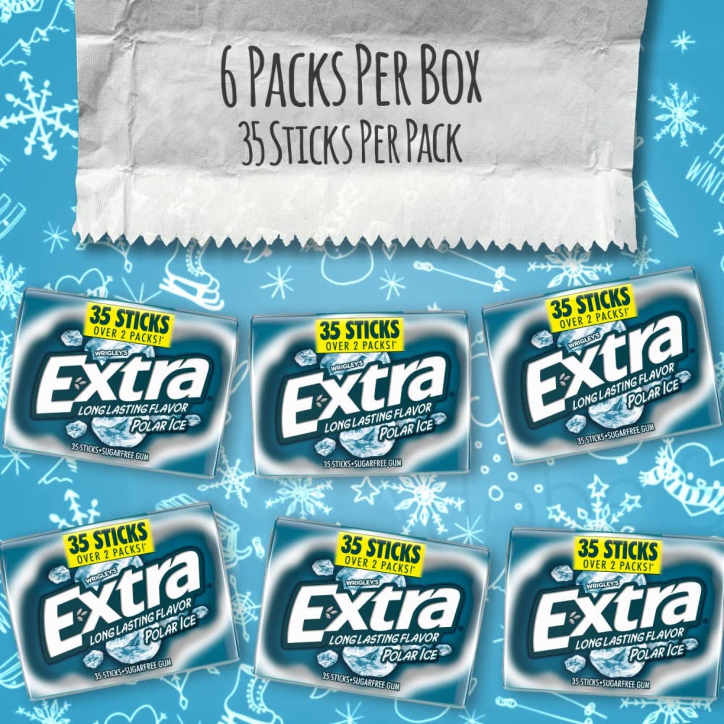 LAIBY Long Lasting Flavor Peppermint Extra Gum  Sugar Free Chewing Mega Pack Bulk 15 Pieces Pack of 10