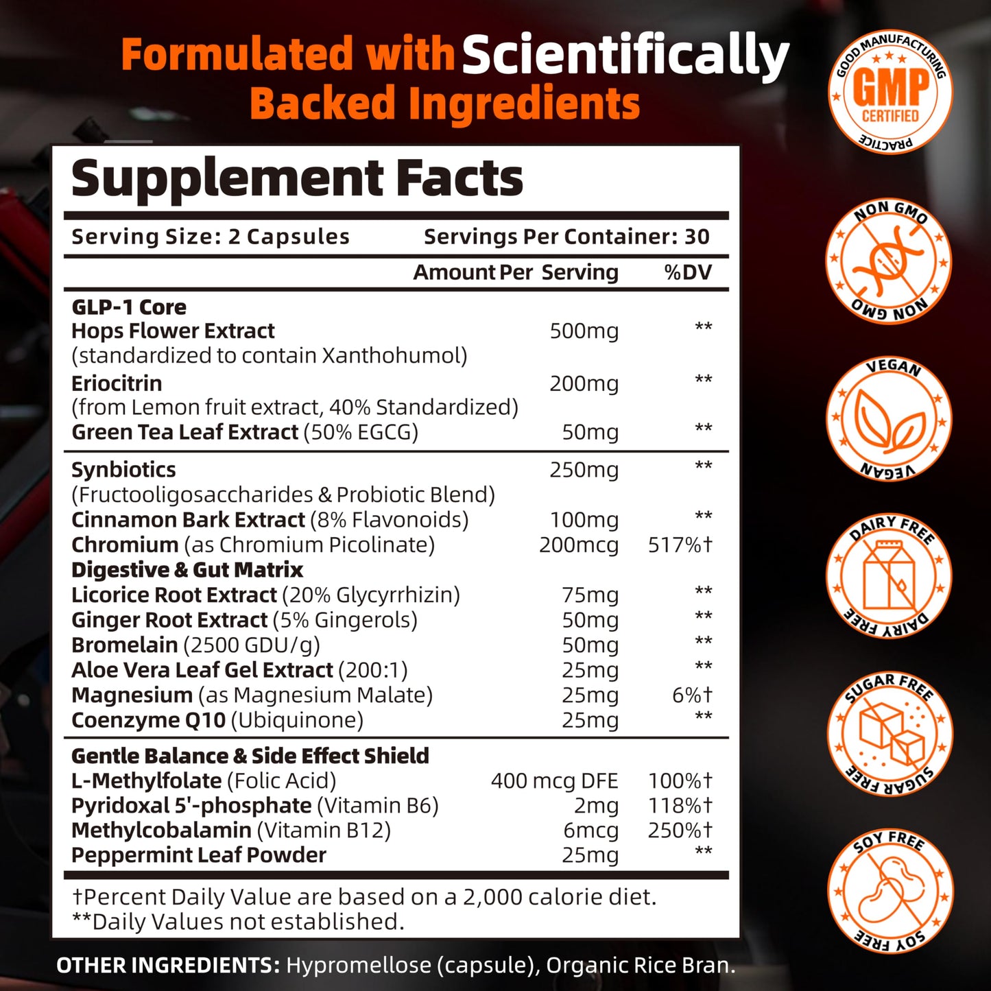 AKSDFM GLP-1 Supplement, GLP Activate Natural Formula, GLP 1 Support for Gut, Digestion, Energy, GLP-1 Levels & Overall Health, Take Before Meal - 60 Capsules