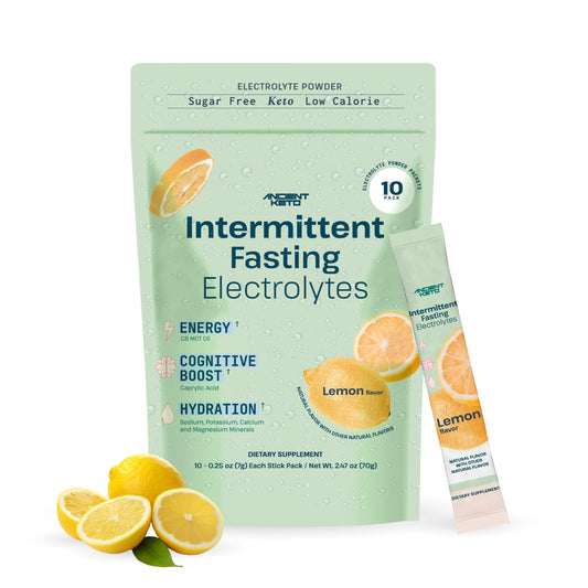 Ancient Keto Fasting Electrolytes - Sugar-Free Electrolyte Powder for Intermittent Fasting - Supports Cognition, Energy, and Hydration | 10 Packets