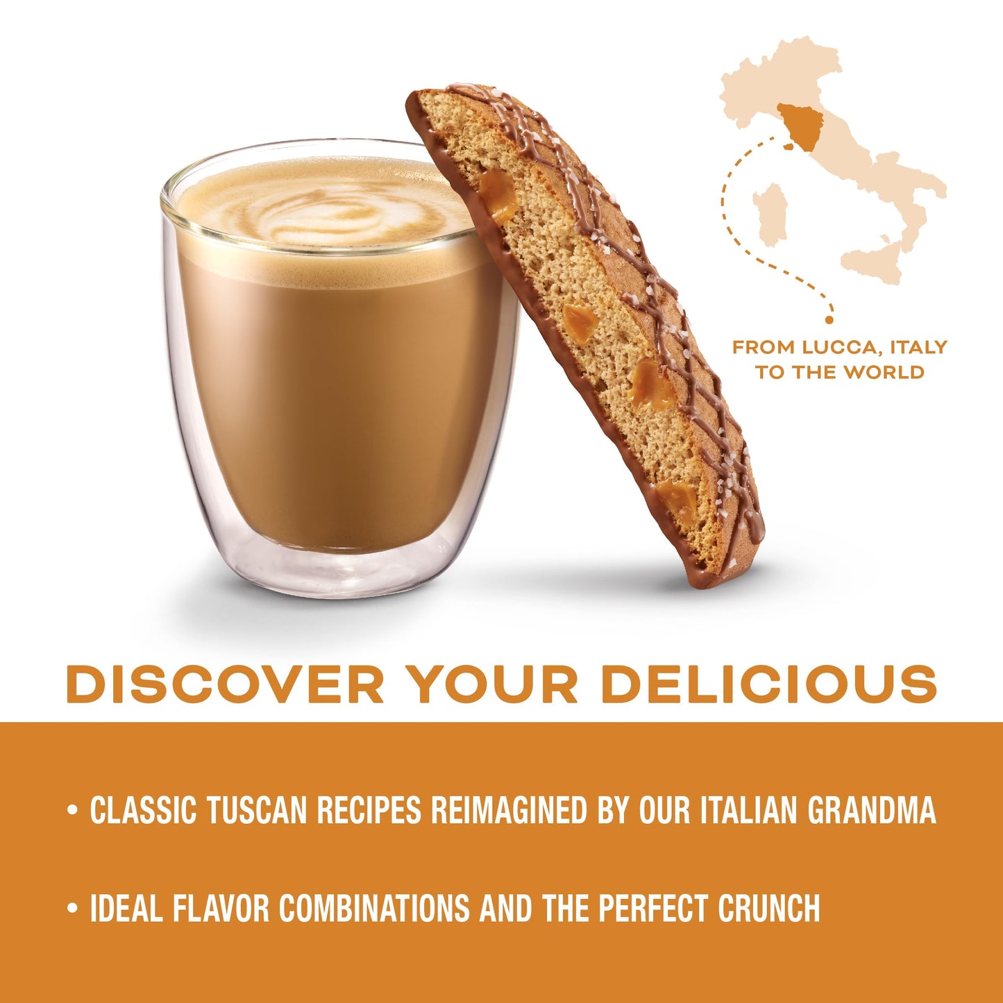 Nonnis Salted Caramel Biscotti Italian Cookies  3 Boxes  Biscotti Individually Wrapped Cookies  Italian Biscotti Cookies wRich Milk Chocolate  Sea Salt  Kosher  672 oz