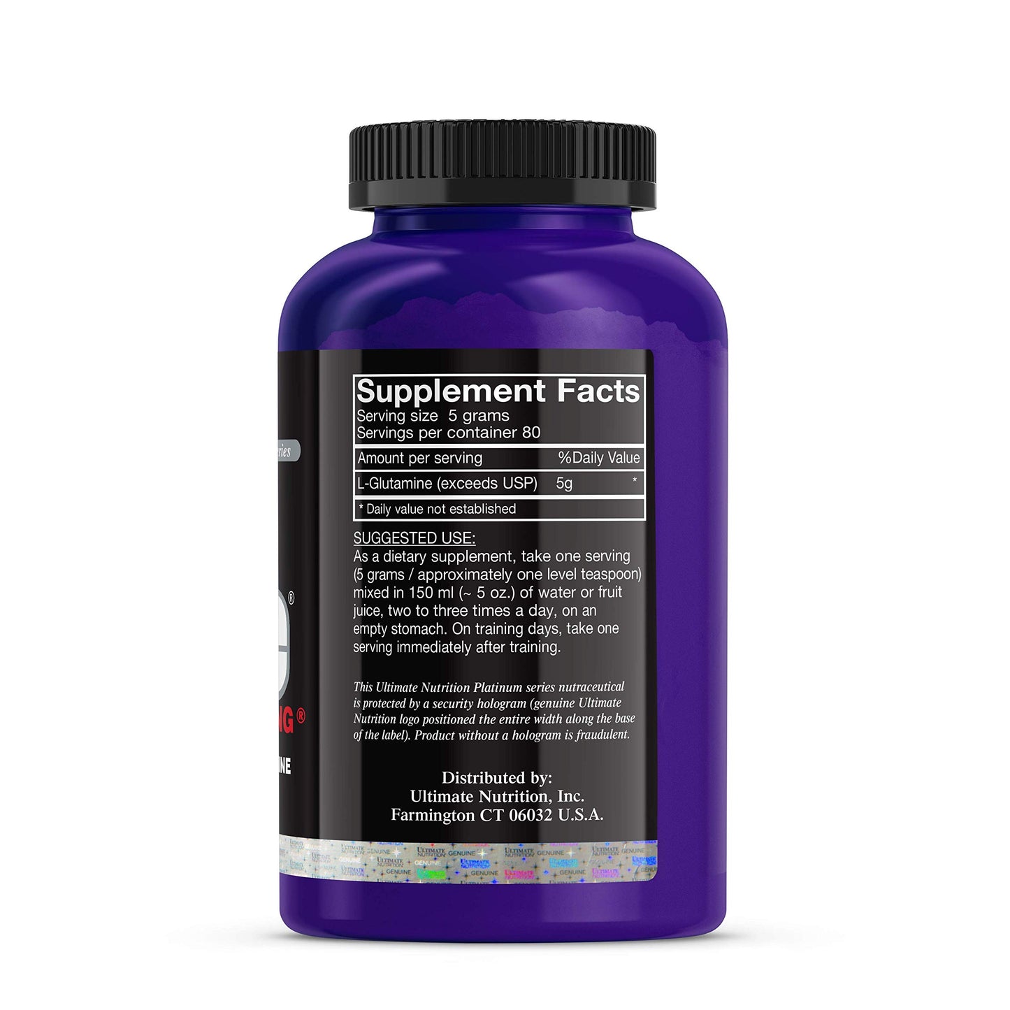 Ultimate Nutrition Glutapure 5000mg Biovolumizing, Muscle Recovery Supplements with L-Glutamine, Amino Acid Powder for Immune Function, 400g Powder, 80 Servings