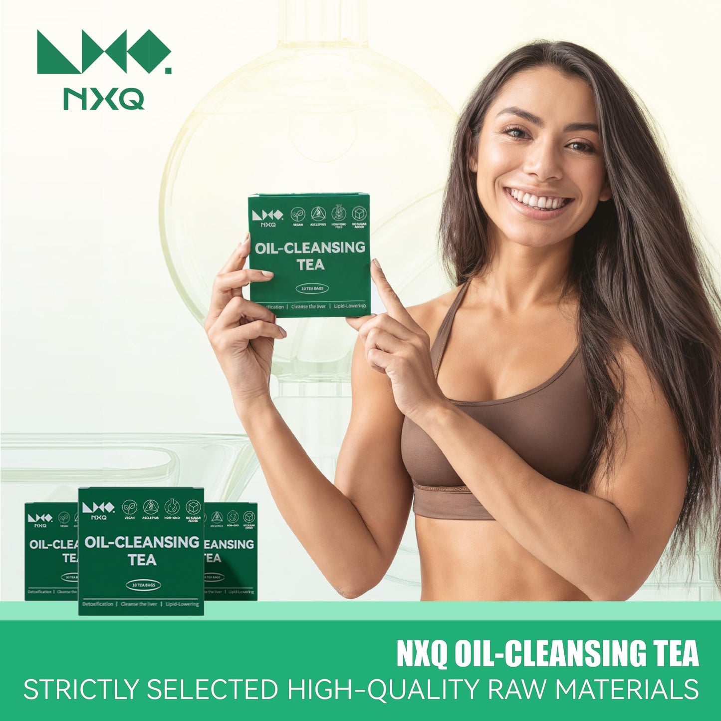 NXQ Oil Cleansing Tea (60 Bags) - Winter Melon, Lotus Leaf, Cassia Seed,Poria, Green Tea & More - Traditional Natural Herbs for Health