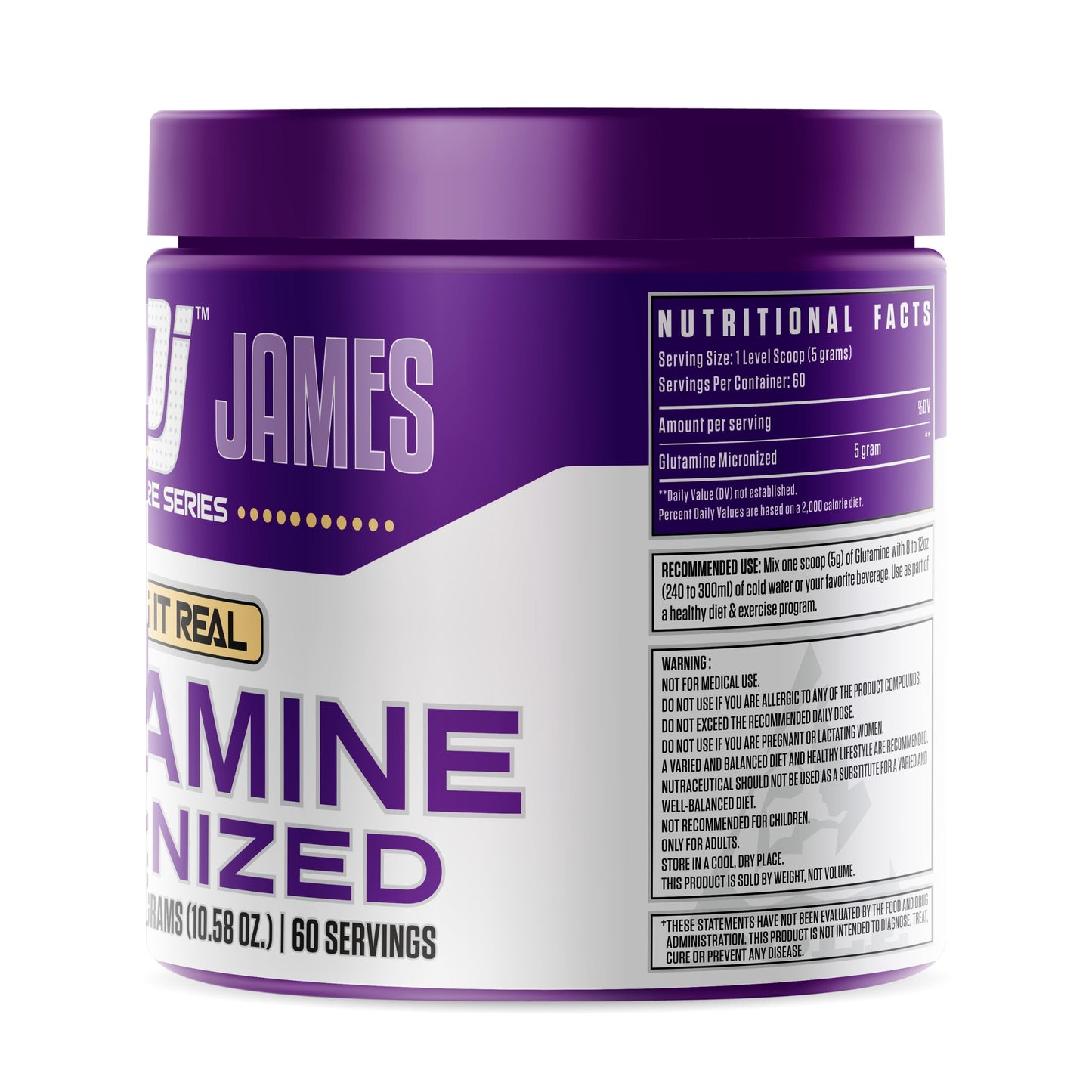 DENNIS JAMES Signature Series Glutamine Micronized | 60 Serving, 300g