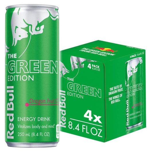 Red Bull Green Edition Dragon Fruit Energy Drink 84 Fl Oz 4 Cans