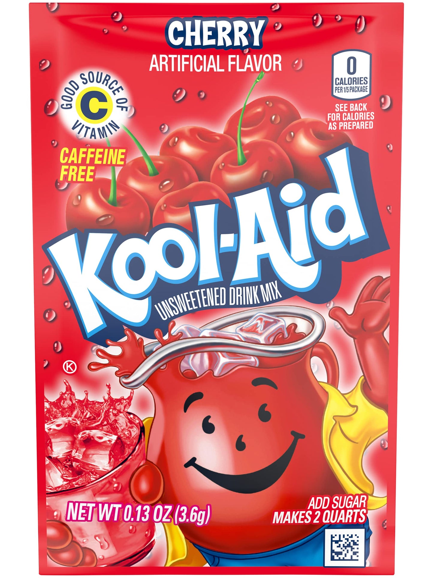 KOOLAID CHERRY Unsweetened Drink Mix 12 Packets