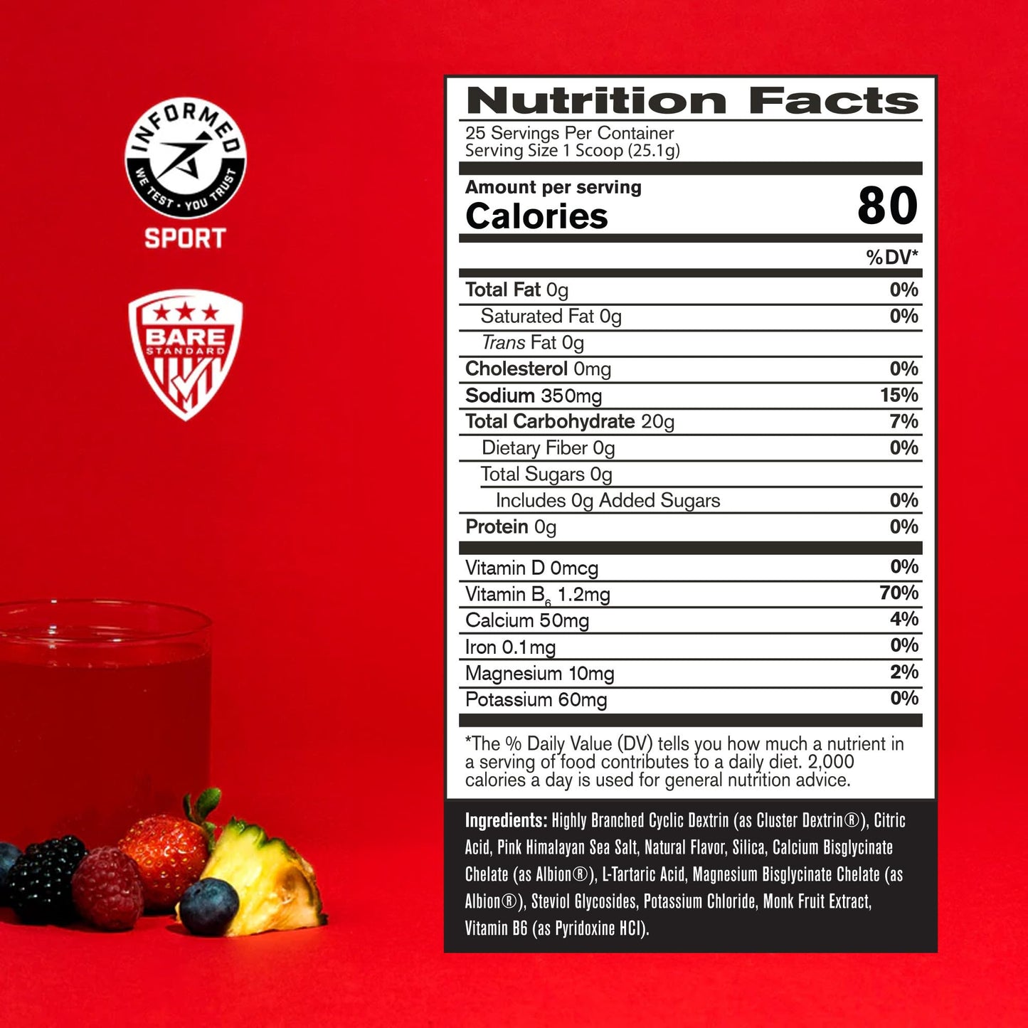 BARE PERFORMANCE NUTRITION, BPN G.1.M Go One More Sport, Endurance Training Fuel, Superior Carbohydrate & Electrolytes Powder Formula, Reduce Fatigue, Fruit Punch, 25 Servings