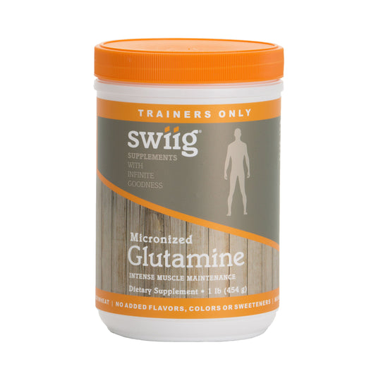 swiig L-Glutamine Powder, No Gluten, No Yeast, Corn or Wheat, No Added Flavors, Colors or Sweeteners, No Dairy, Fish or Soy, No Preservatives, Trainers Only, Targeted Nutrition, 1 Pound